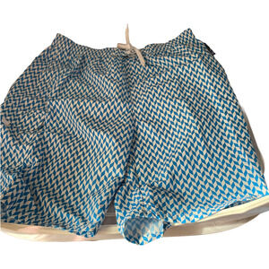 4XL Men's Swimsuit trunks NWT NBN gear blue & white 21-374XB 2 deep pockets